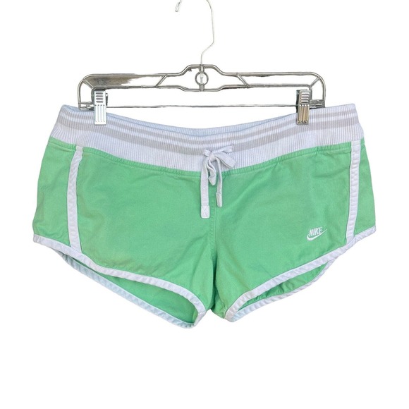 Vintage Nike Shorts Womens Large Gray Tag Drawstring Shorty Shorts Cotton Summer - Picture 1 of 11